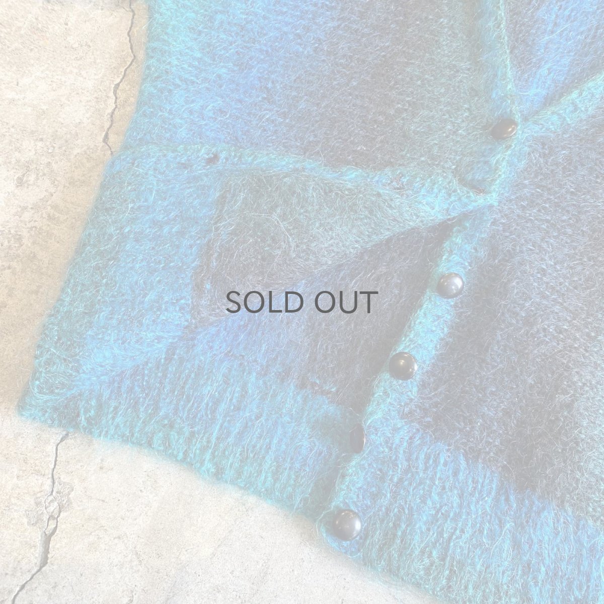 画像8: GRADATION COLOR DOLMAN SLEEVE DESIGN KNIT MOHAIR CARDIGAN / Ladies L (8)