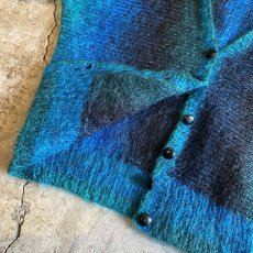 画像8: GRADATION COLOR DOLMAN SLEEVE DESIGN KNIT MOHAIR CARDIGAN / Ladies L (8)