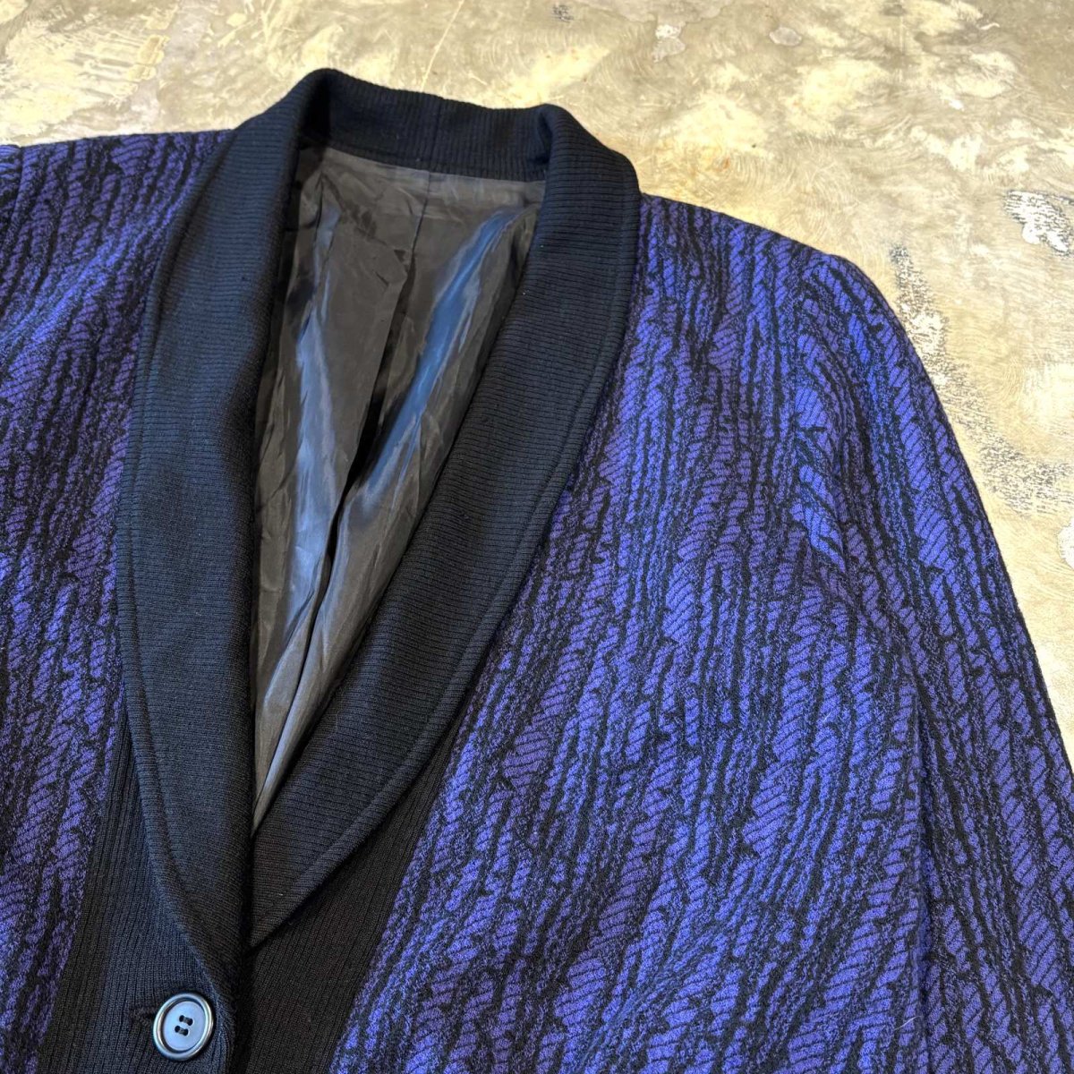 画像4: SHAWL COLLAR PURPLE KNIT CARDIGAN / Mens M (4)