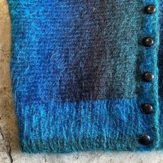 画像6: GRADATION COLOR DOLMAN SLEEVE DESIGN KNIT MOHAIR CARDIGAN / Ladies L (6)