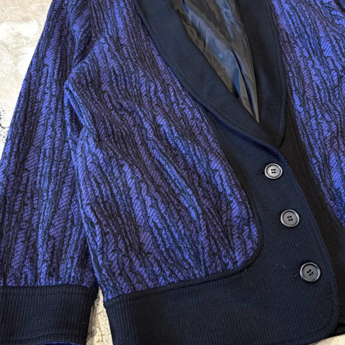 画像5: SHAWL COLLAR PURPLE KNIT CARDIGAN / Mens M (5)