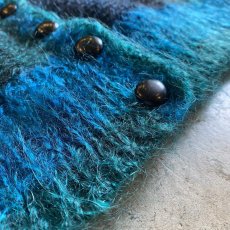 画像12: GRADATION COLOR DOLMAN SLEEVE DESIGN KNIT MOHAIR CARDIGAN / Ladies L (12)