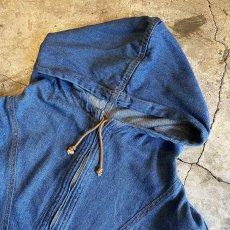 画像5: OLD DENIM FRONT POCKET DESIGN ANORAK HOODIE L/S TOPS / Ladies L~XL (5)