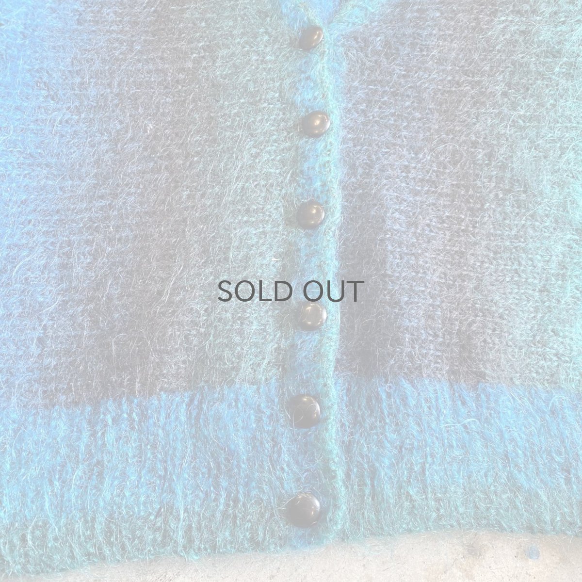 画像4: GRADATION COLOR DOLMAN SLEEVE DESIGN KNIT MOHAIR CARDIGAN / Ladies L (4)