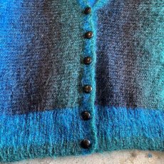 画像4: GRADATION COLOR DOLMAN SLEEVE DESIGN KNIT MOHAIR CARDIGAN / Ladies L (4)