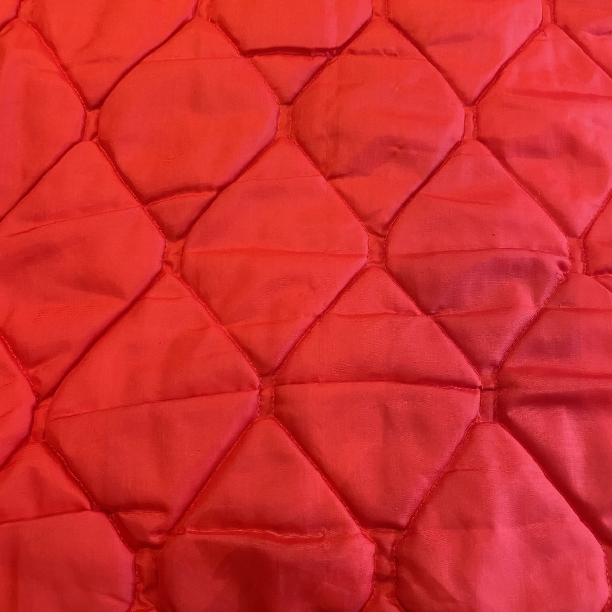 画像9: OLD QUILTING DESIGN RED COLOR LINING THERMAL VEST / Ladies L (9)