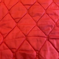 画像9: OLD QUILTING DESIGN RED COLOR LINING THERMAL VEST / Ladies L (9)