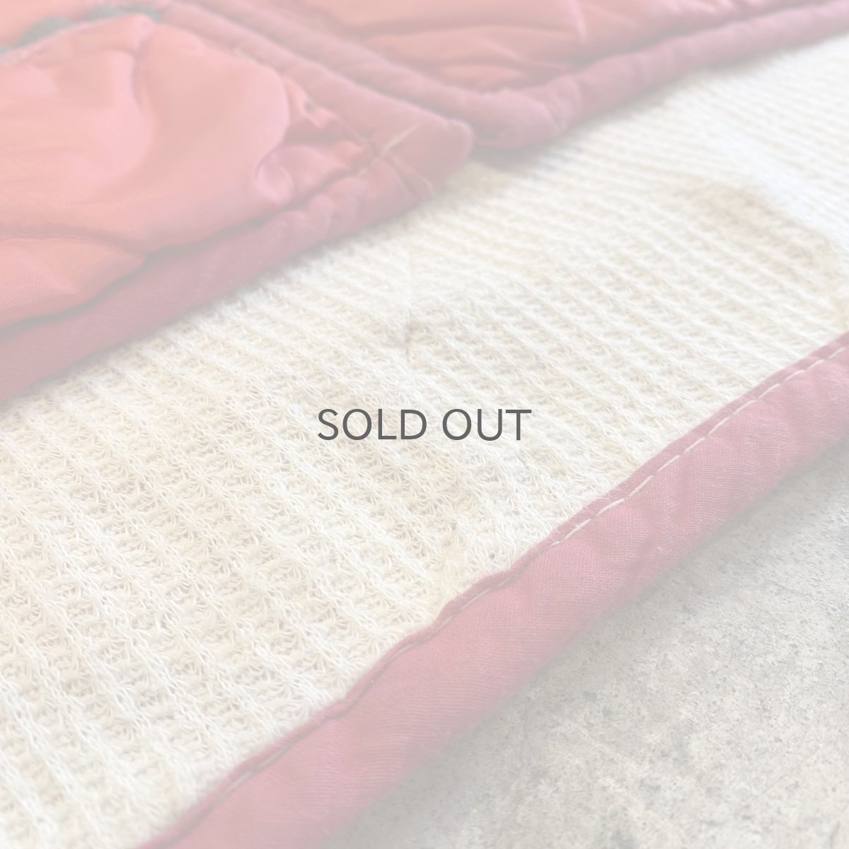 画像12: OLD QUILTING DESIGN RED COLOR LINING THERMAL VEST / Ladies L (12)