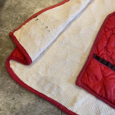 画像8: OLD QUILTING DESIGN RED COLOR LINING THERMAL VEST / Ladies L (8)