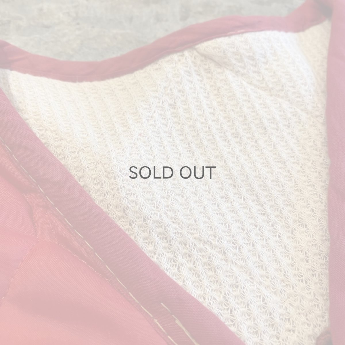 画像7: OLD QUILTING DESIGN RED COLOR LINING THERMAL VEST / Ladies L (7)