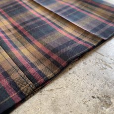 画像11: COLOR CHECK PATTERN TUCK SLACKS PANTS / W28 (11)