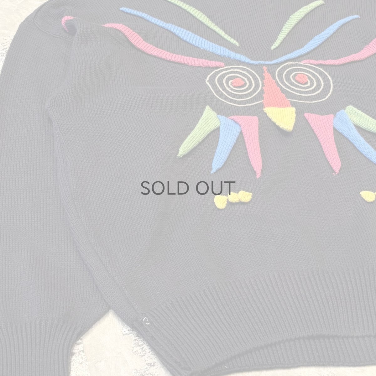 画像5: OWL MOTIF 3D COTTON KNIT SWEATER / Mens L / MADE IN ITALY (5)