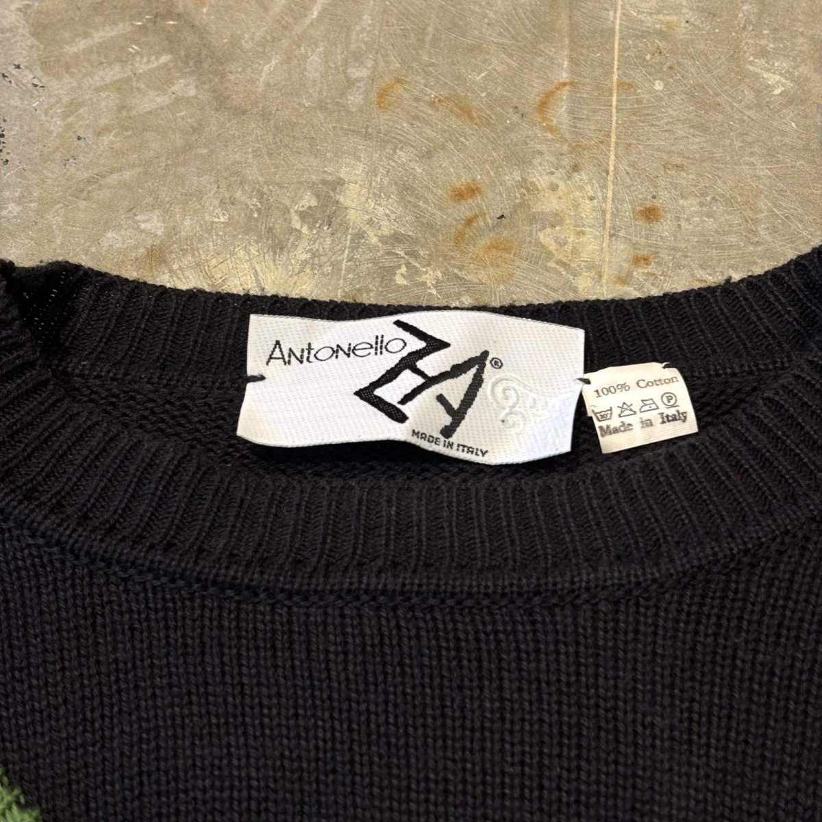 画像10: OWL MOTIF 3D COTTON KNIT SWEATER / Mens L / MADE IN ITALY (10)