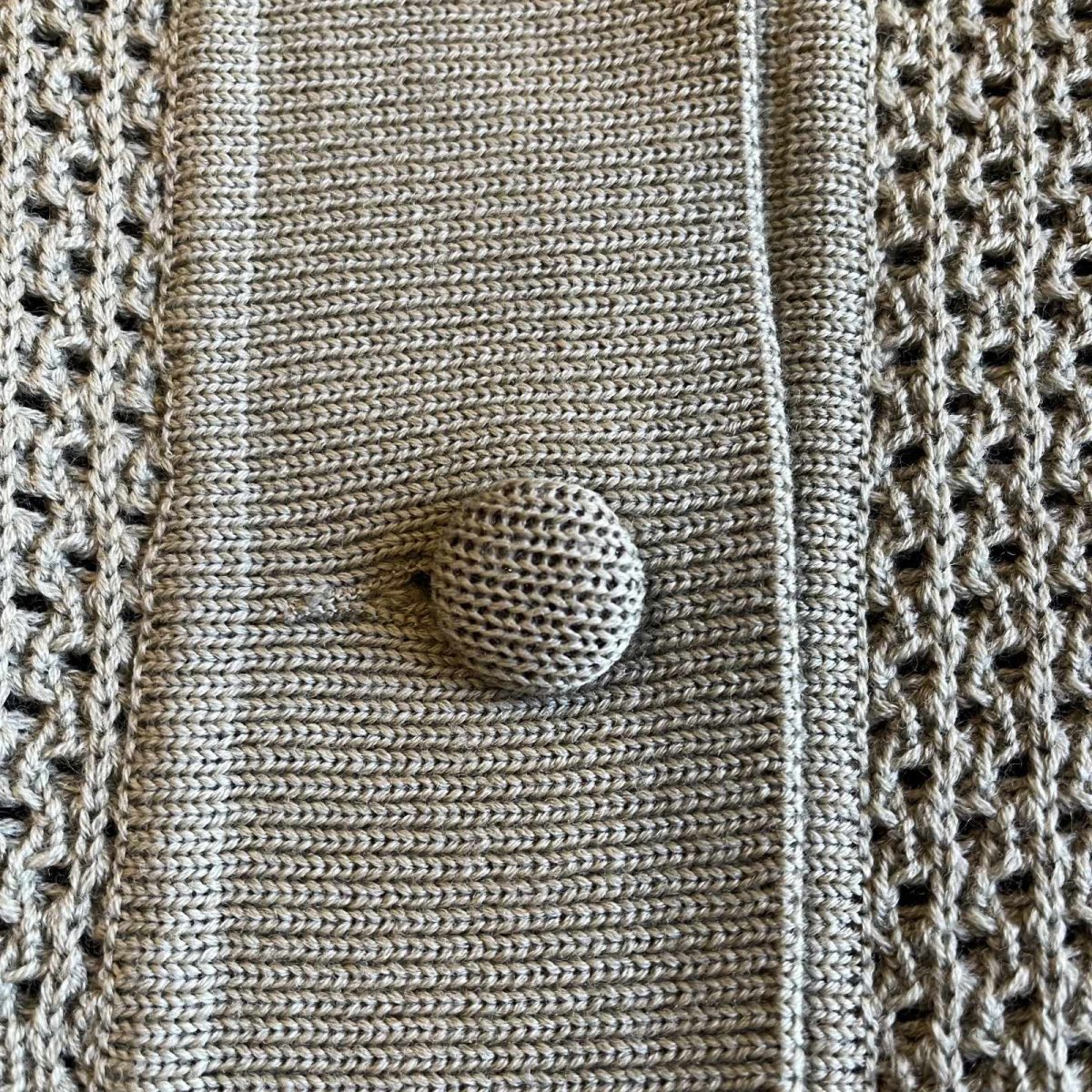 画像8: BIG SAILOR DESIGN MESH WOOL KNIT CARDIGAN / Ladies M(42) / MADE IN ITARY (8)
