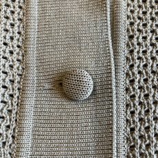 画像8: BIG SAILOR DESIGN MESH WOOL KNIT CARDIGAN / Ladies M(42) / MADE IN ITARY (8)