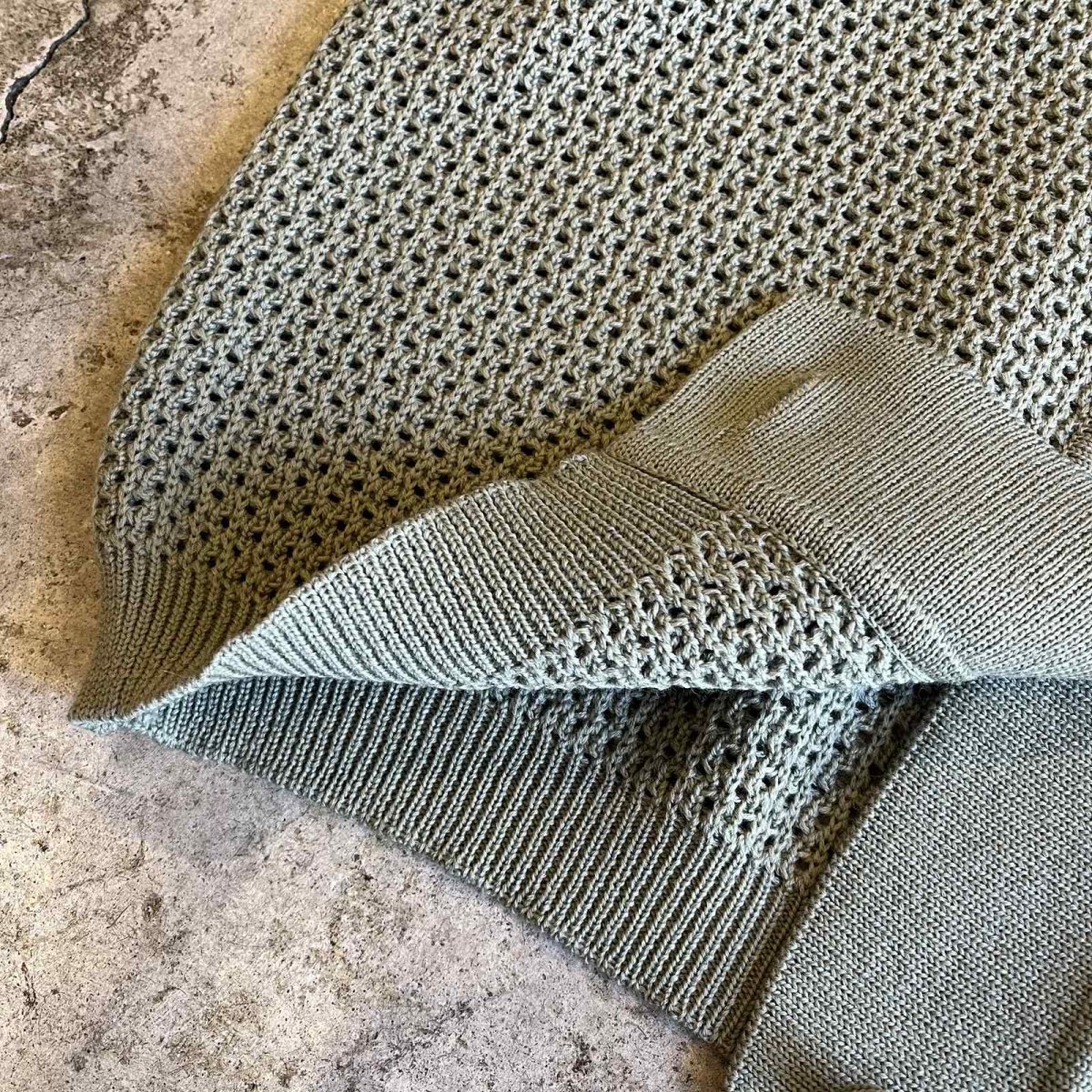 画像5: BIG SAILOR DESIGN MESH WOOL KNIT CARDIGAN / Ladies M(42) / MADE IN ITARY (5)