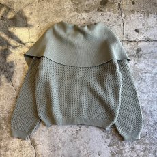 画像2: BIG SAILOR DESIGN MESH WOOL KNIT CARDIGAN / Ladies M(42) / MADE IN ITARY (2)