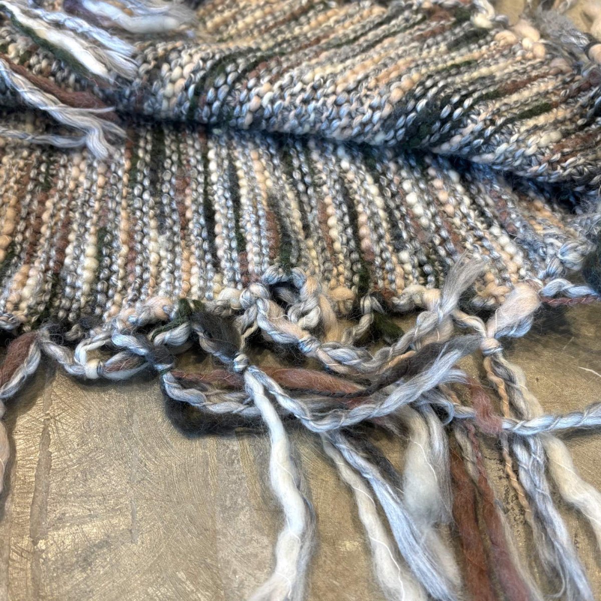 画像8: COLOR MIX FRINGES KNIT VEST / Mens L (8)