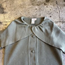 画像9: BIG SAILOR DESIGN MESH WOOL KNIT CARDIGAN / Ladies M(42) / MADE IN ITARY (9)