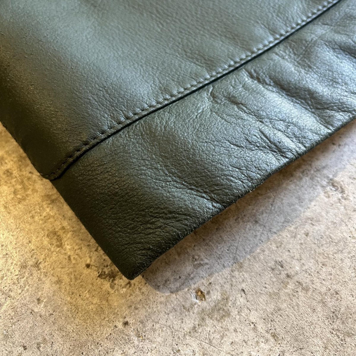 画像3: GREEN COLOR DOUBLE DESIGN LEATHER JACKET / Ladies M(42) (3)