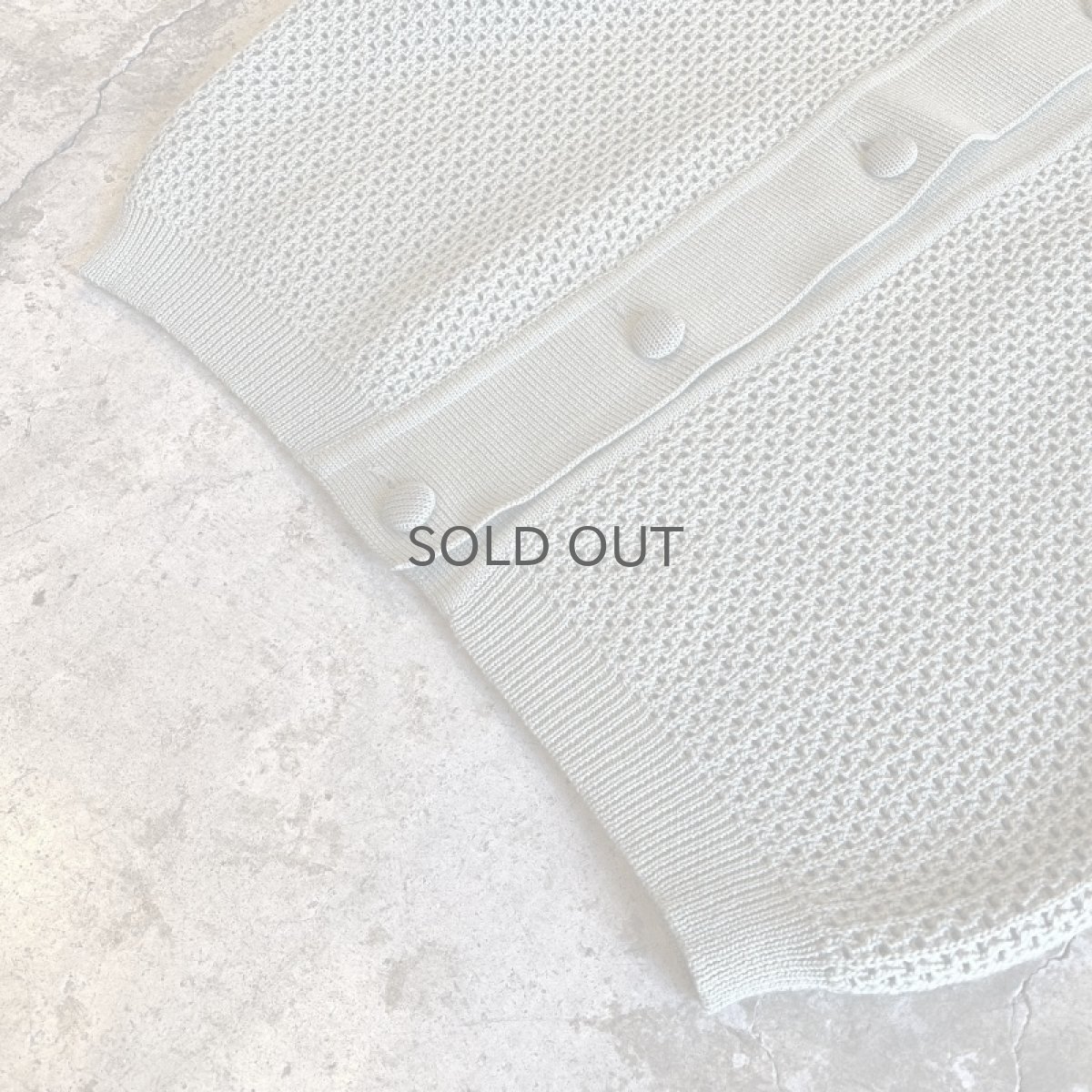 画像4: BIG SAILOR DESIGN MESH WOOL KNIT CARDIGAN / Ladies M(42) / MADE IN ITARY (4)