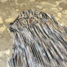 画像9: COLOR MIX FRINGES KNIT VEST / Mens L (9)