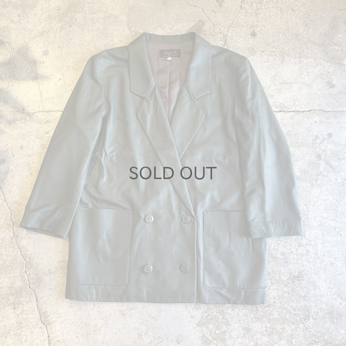 画像1: GREEN COLOR DOUBLE DESIGN LEATHER JACKET / Ladies M(42) (1)