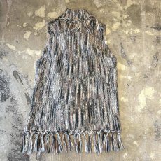 画像2: COLOR MIX FRINGES KNIT VEST / Mens L (2)