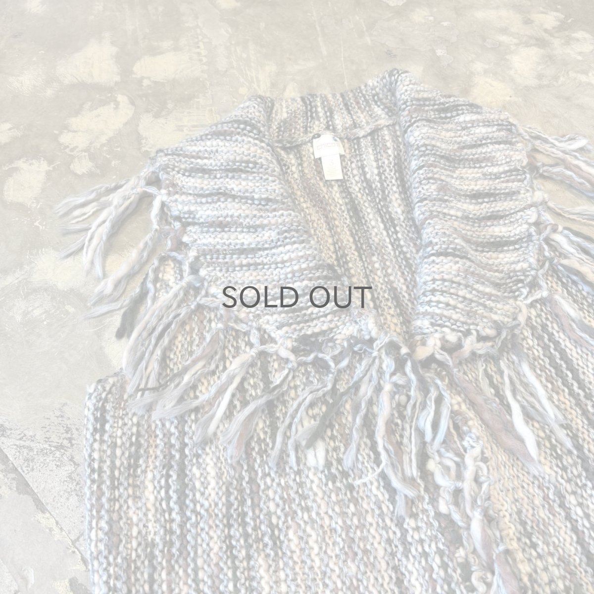 画像3: COLOR MIX FRINGES KNIT VEST / Mens L (3)