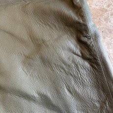画像14: GREEN COLOR DOUBLE DESIGN LEATHER JACKET / Ladies M(42) (14)