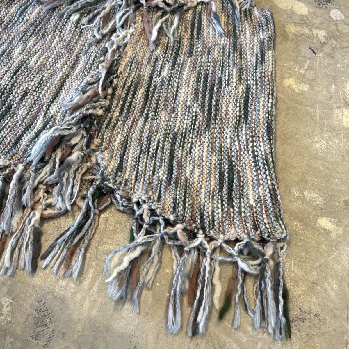 画像6: COLOR MIX FRINGES KNIT VEST / Mens L (6)