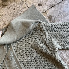 画像11: BIG SAILOR DESIGN MESH WOOL KNIT CARDIGAN / Ladies M(42) / MADE IN ITARY (11)