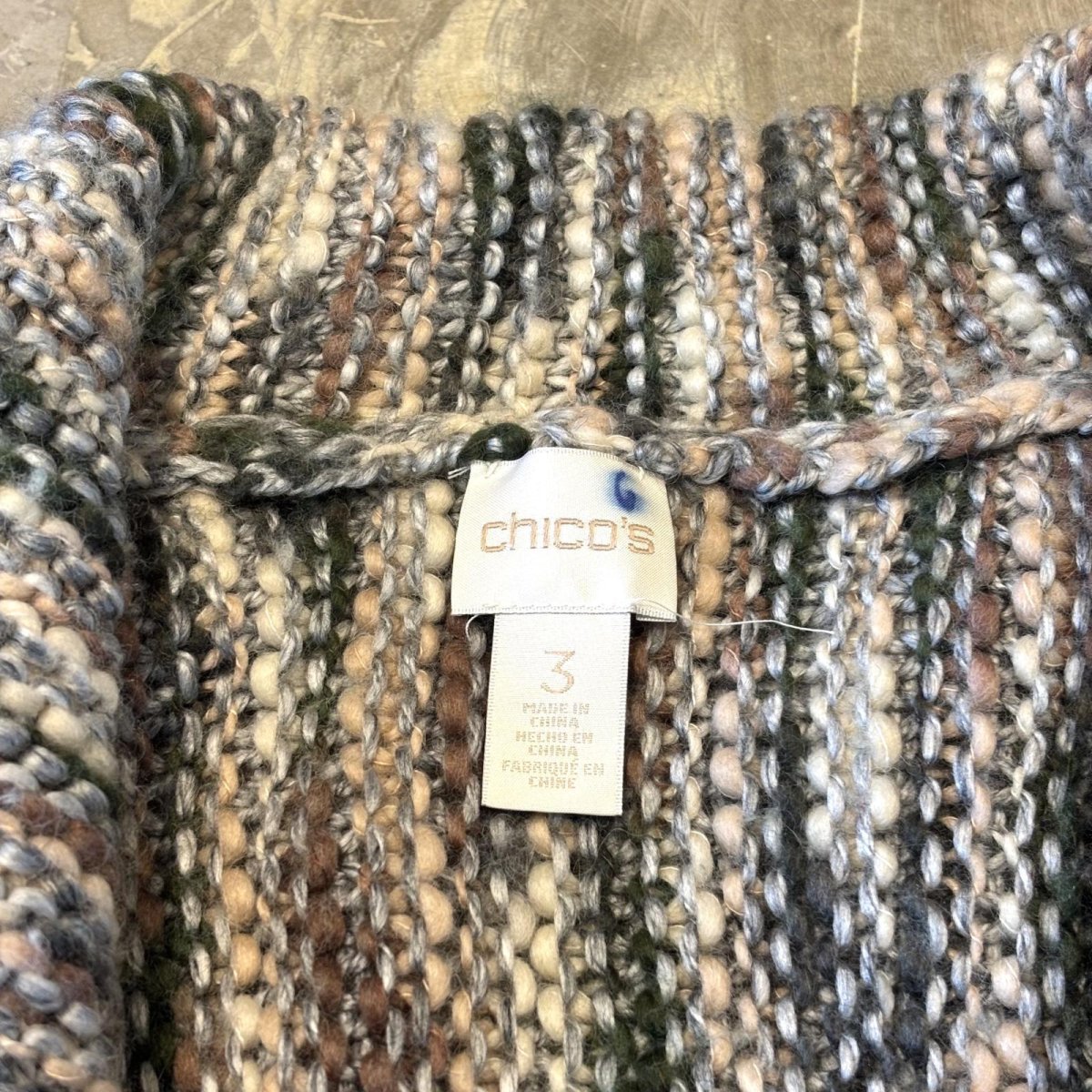 画像10: COLOR MIX FRINGES KNIT VEST / Mens L (10)