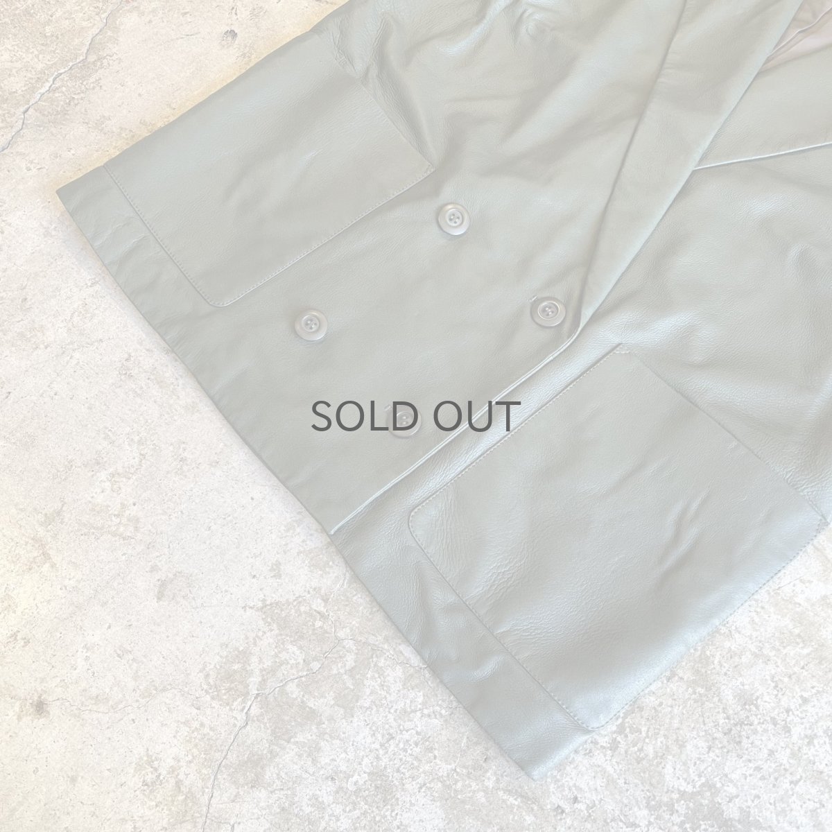 画像4: GREEN COLOR DOUBLE DESIGN LEATHER JACKET / Ladies M(42) (4)