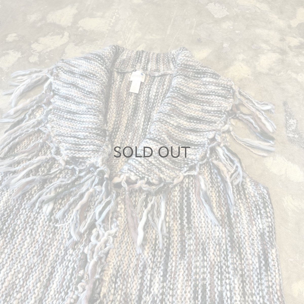 画像4: COLOR MIX FRINGES KNIT VEST / Mens L (4)