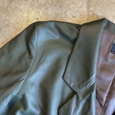 画像10: GREEN COLOR DOUBLE DESIGN LEATHER JACKET / Ladies M(42) (10)