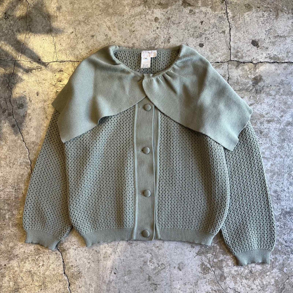 画像1: BIG SAILOR DESIGN MESH WOOL KNIT CARDIGAN / Ladies M(42) / MADE IN ITARY (1)