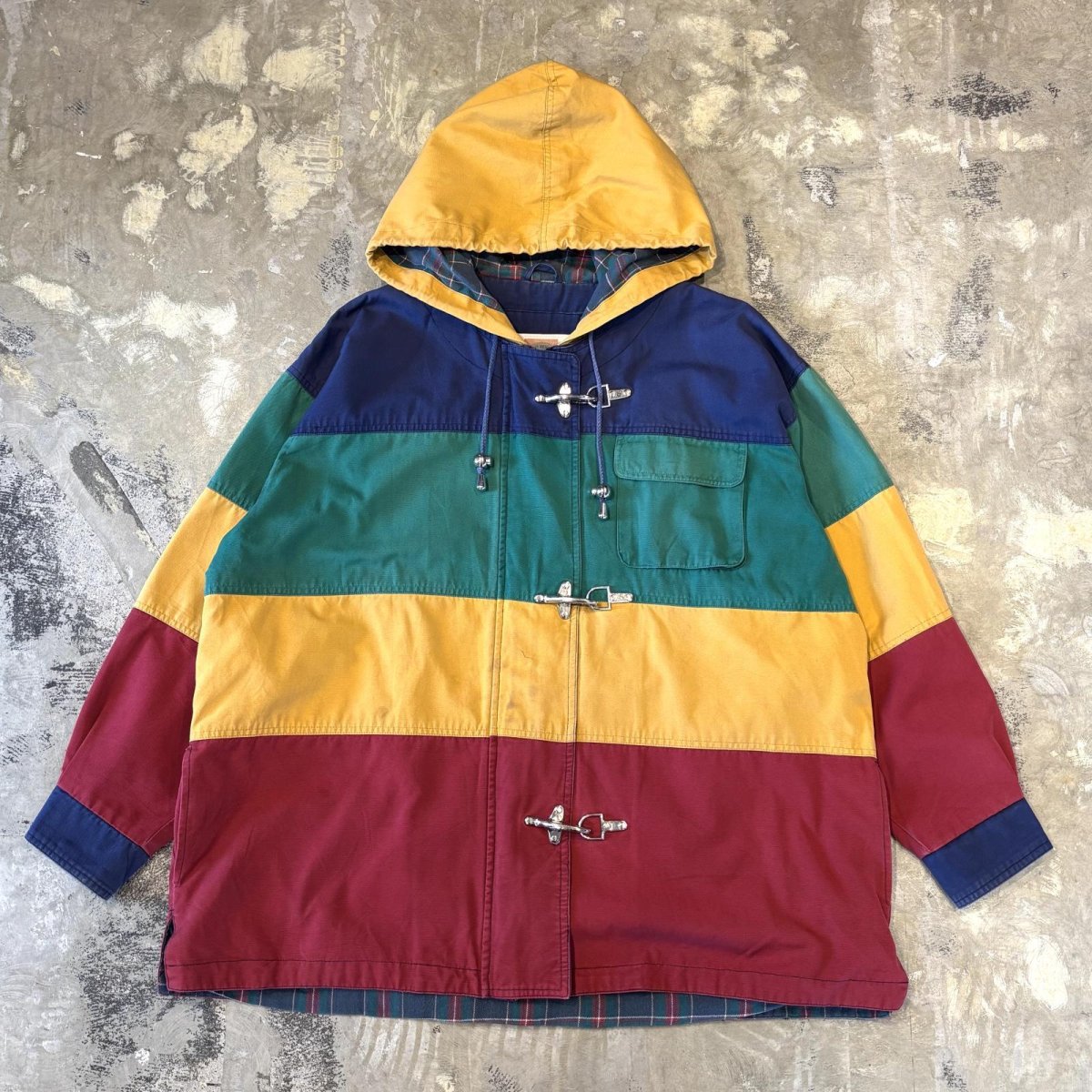 画像1: COLOR SWITCHED BORDER HOODIE FIREMAN JACKET / Mens L (1)