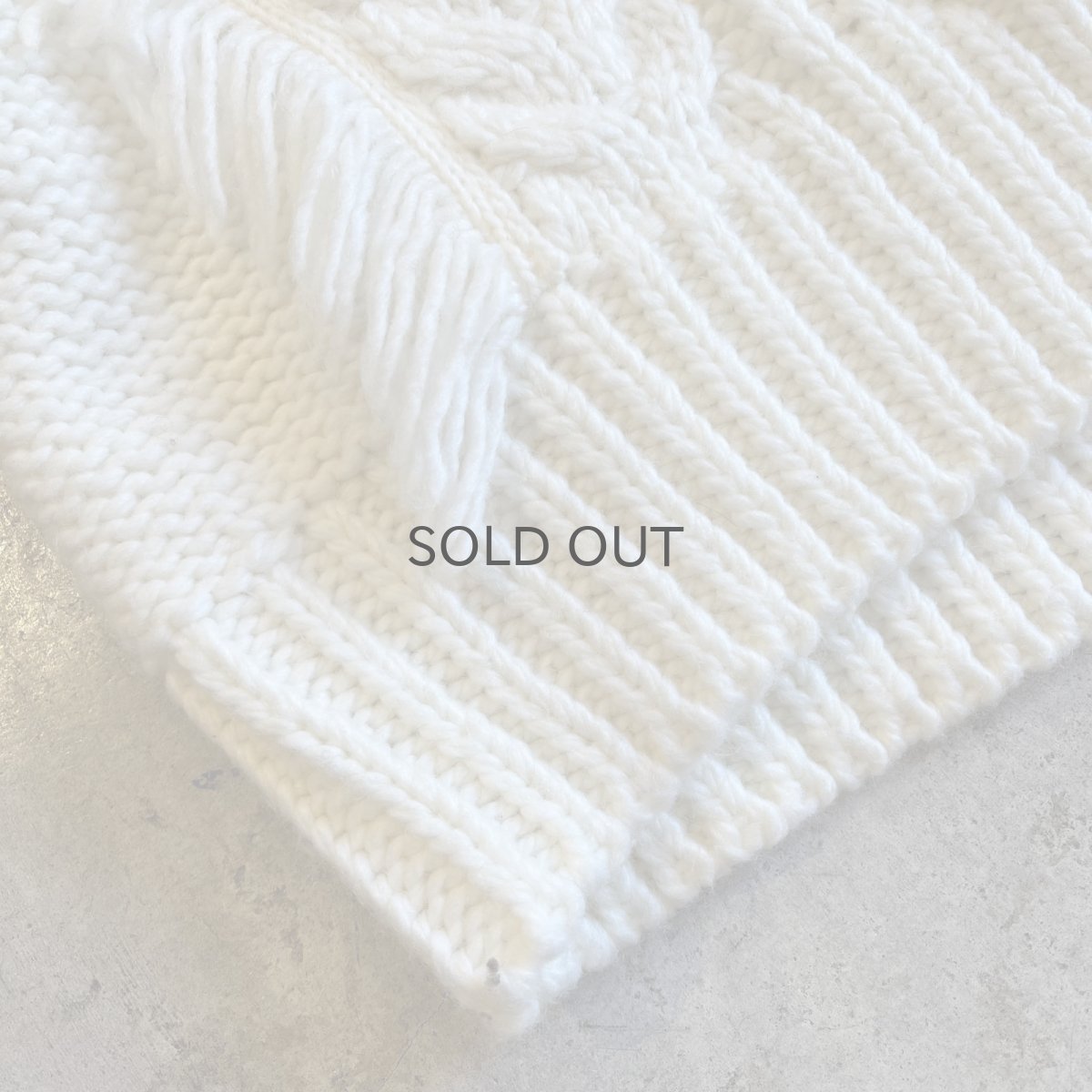 画像3: FRINGE DESIGN SIMPLE CABLE STITCH KNIT SWEATER / Ladies M  (3)