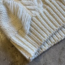 画像3: FRINGE DESIGN SIMPLE CABLE STITCH KNIT SWEATER / Ladies M  (3)