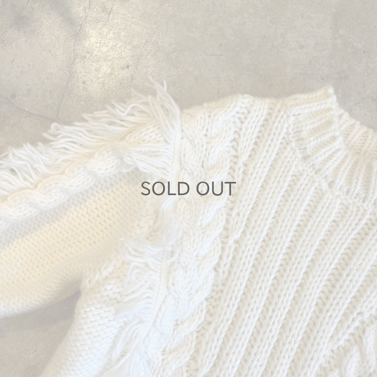 画像9: FRINGE DESIGN SIMPLE CABLE STITCH KNIT SWEATER / Ladies M  (9)