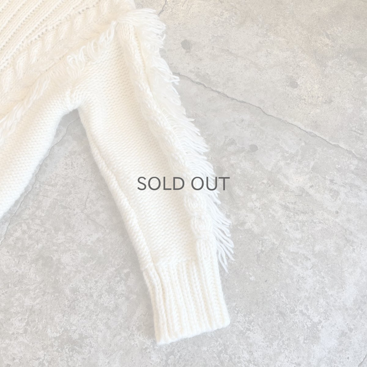 画像6: FRINGE DESIGN SIMPLE CABLE STITCH KNIT SWEATER / Ladies M  (6)