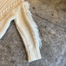 画像6: FRINGE DESIGN SIMPLE CABLE STITCH KNIT SWEATER / Ladies M  (6)