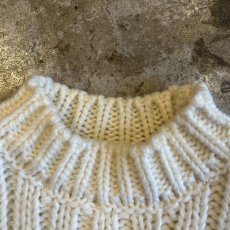 画像10: FRINGE DESIGN SIMPLE CABLE STITCH KNIT SWEATER / Ladies M  (10)