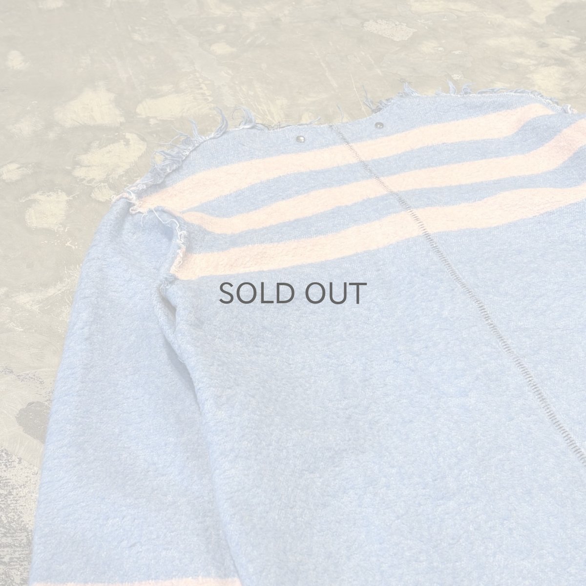 画像9: BICOLOR BORDER ZIP UP FRINGE CARDIGAN / Mens L (9)