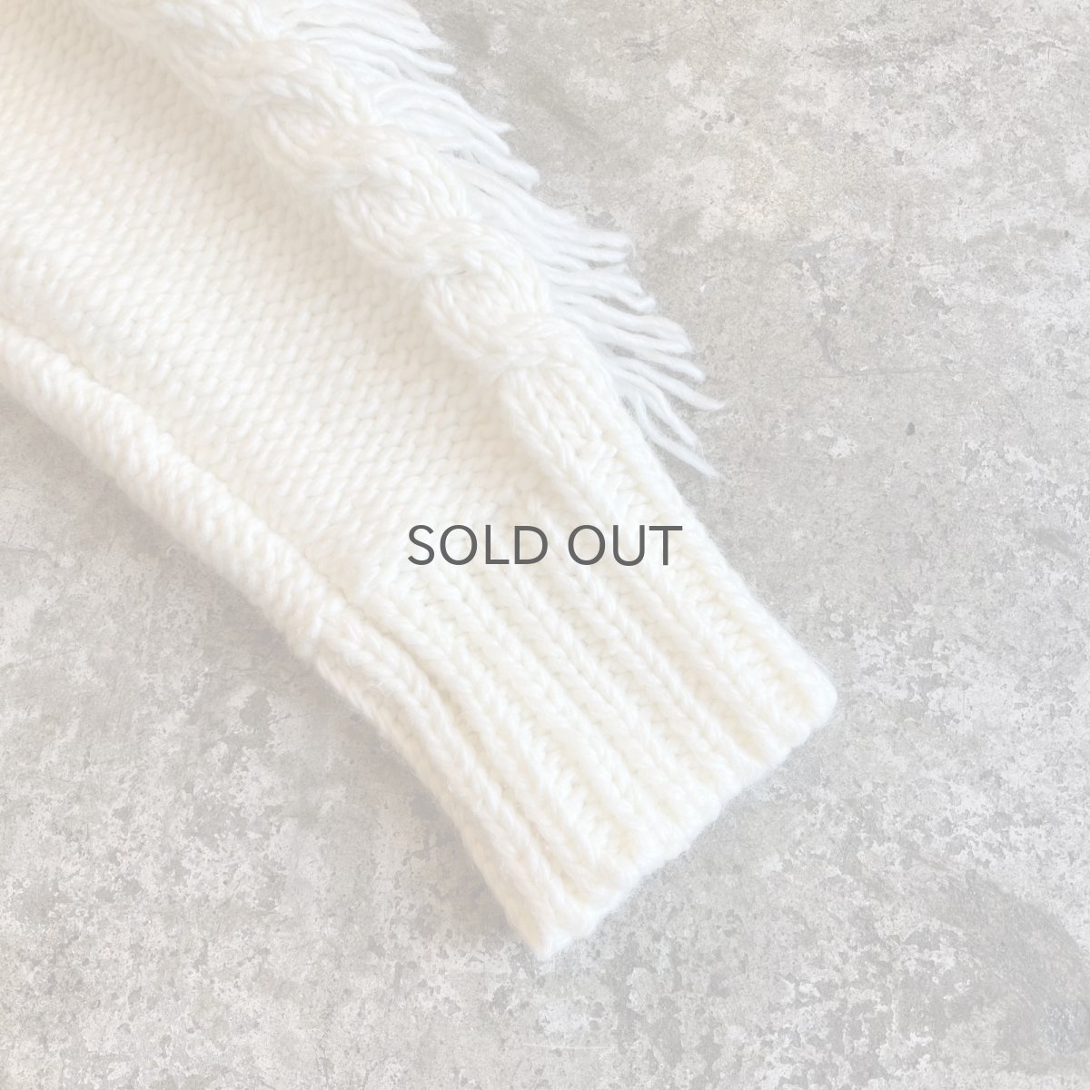 画像5: FRINGE DESIGN SIMPLE CABLE STITCH KNIT SWEATER / Ladies M  (5)