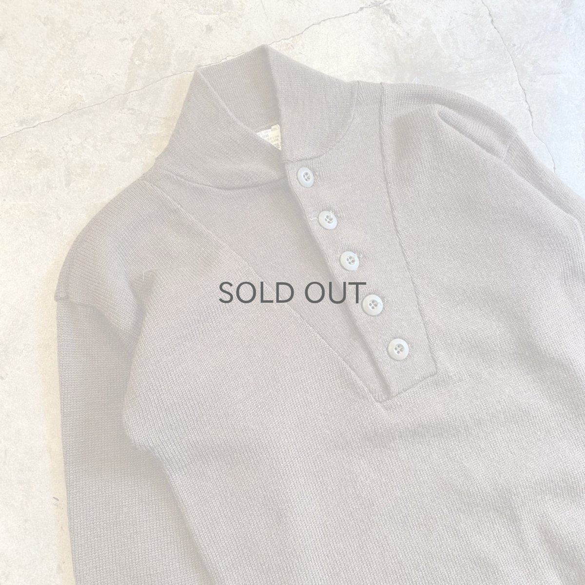 画像3: MILITARY 5 BUTTON HENRY DESIGN KNIT L/S TOPS / Ladies M (3)