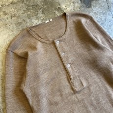 画像3: OLD HENRY 3 BUTTON DESIGN KNIT L/S TOPS / Ladies M (3)