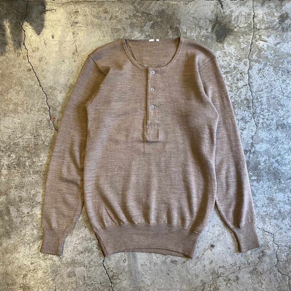 画像1: OLD HENRY 3 BUTTON DESIGN KNIT L/S TOPS / Ladies M (1)