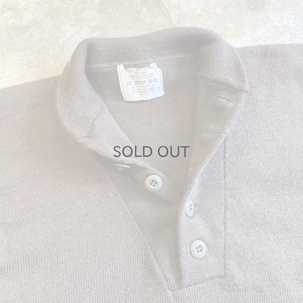 画像5: MILITARY 5 BUTTON HENRY DESIGN KNIT L/S TOPS / Ladies M (5)